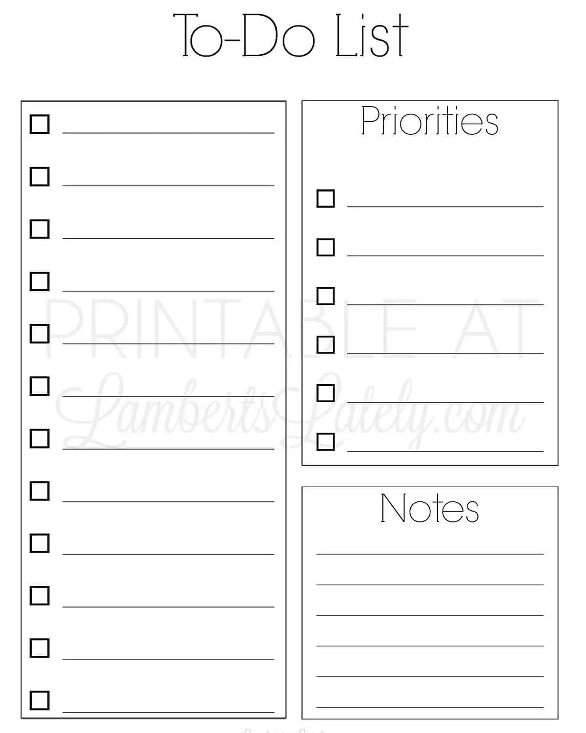 to do list with priority section printable.