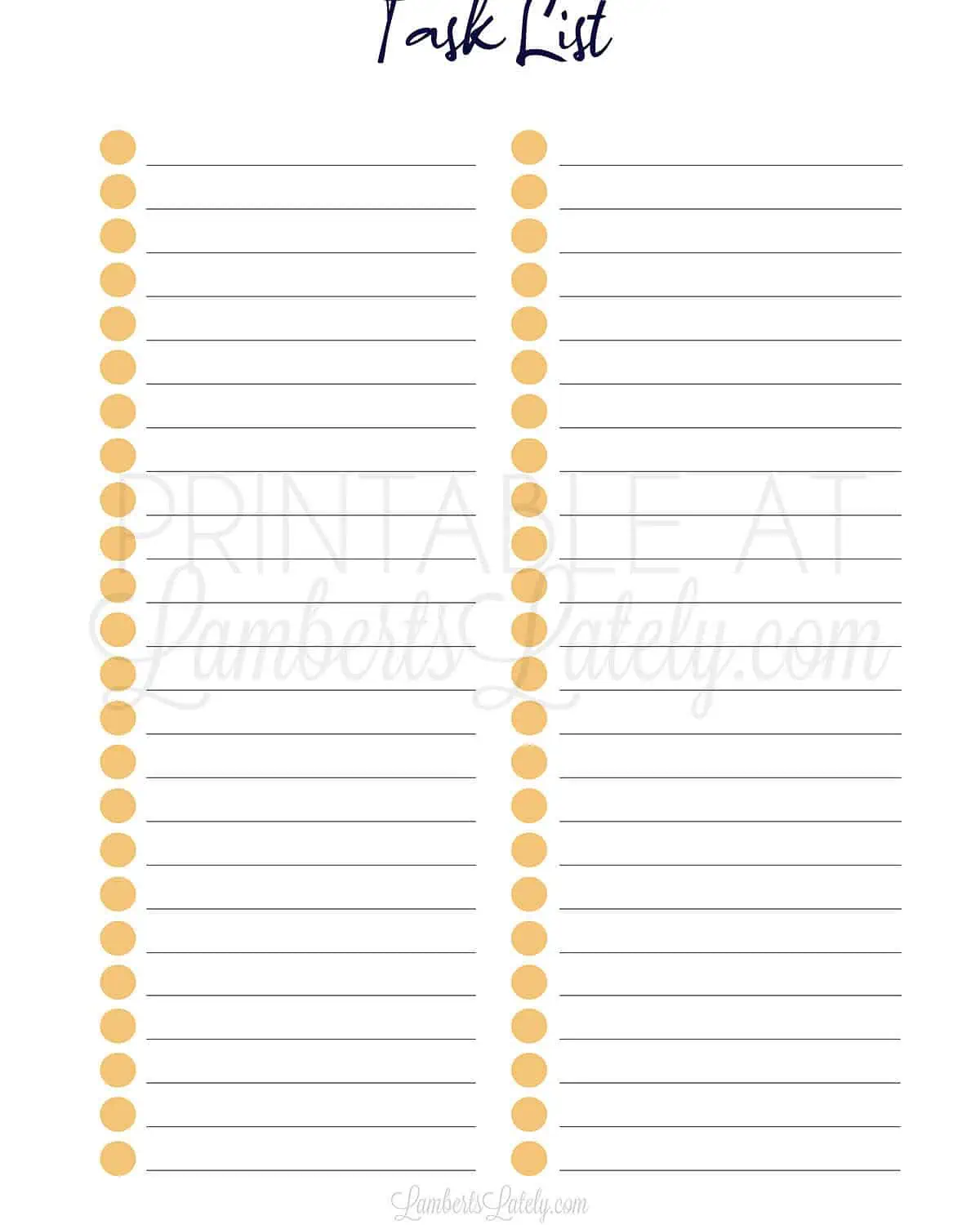 task list printable.