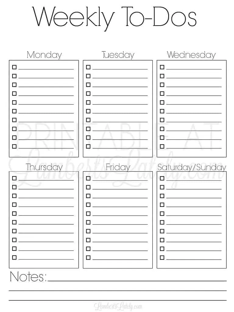 weekly to do list printable.