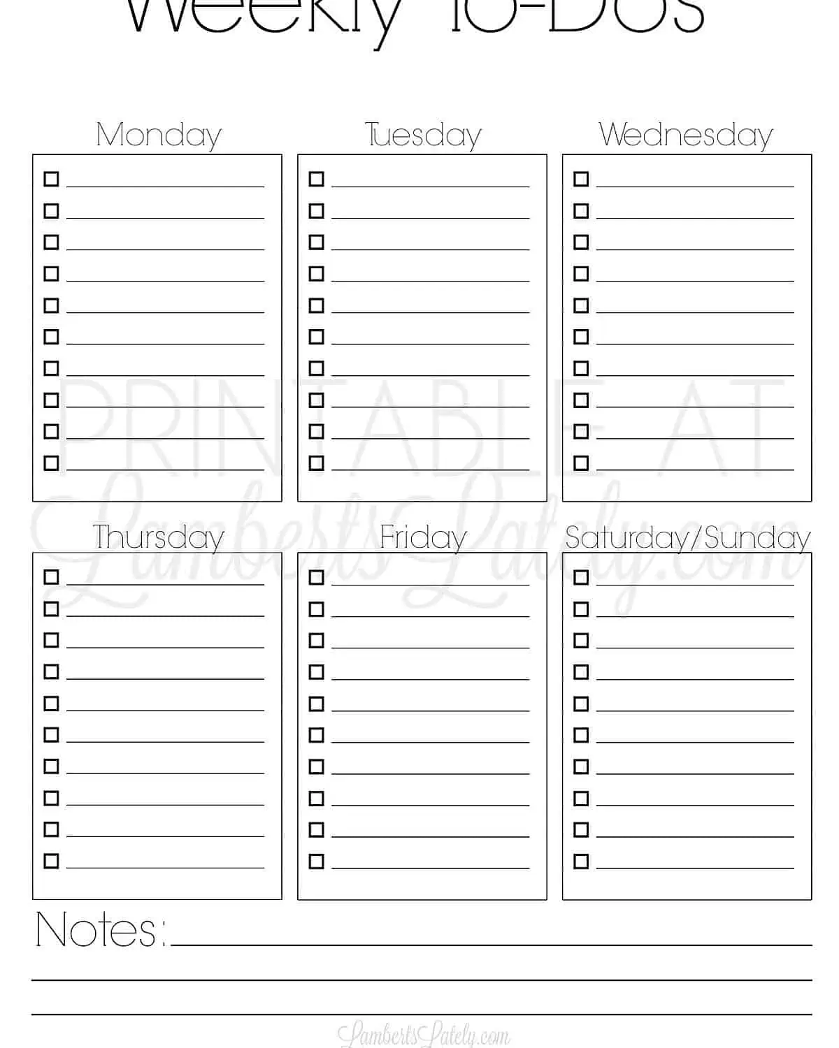 weekly to do list printable.