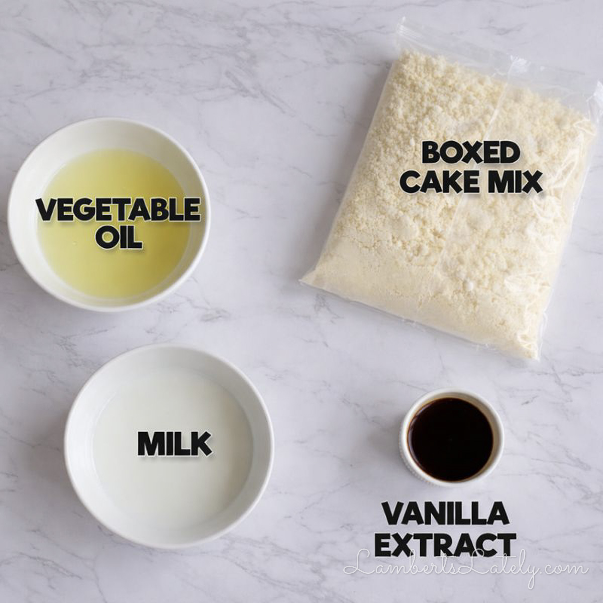 ingredients for a vanilla mug cake.