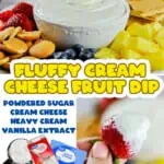 cream cheese fruit dip collage.