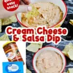 cream cheese and salsa dip collage.