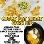 crock pot crack corn dip collage.
