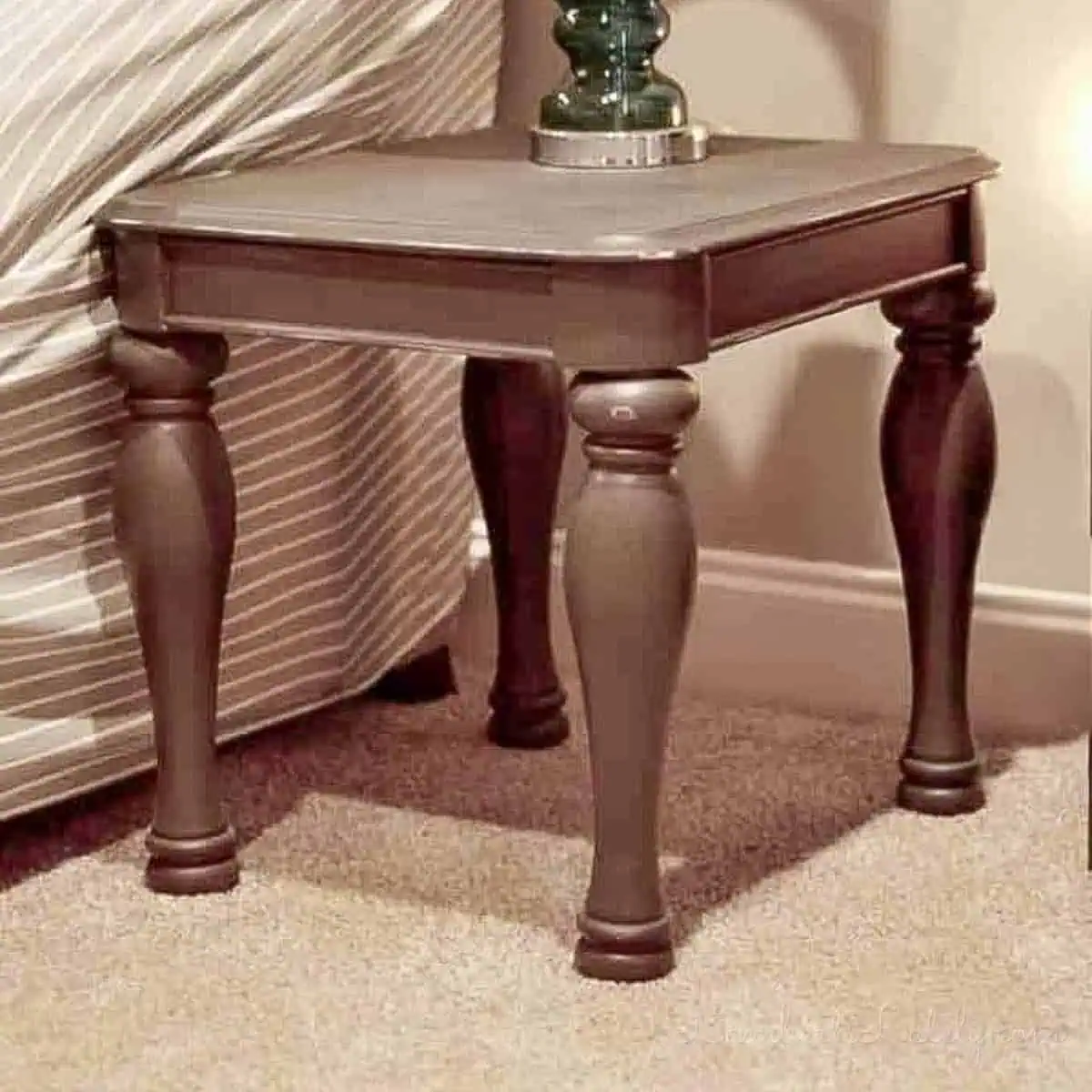 spray painted laminate table in a playroom.