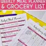free printable weekly meal planner and grocery list.