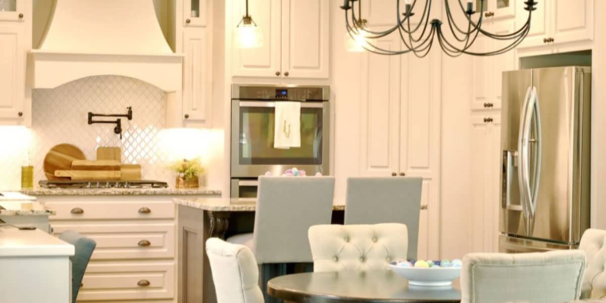 warm hues in a kitchen color scheme.