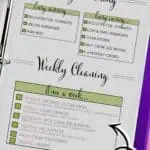 Printable home cleaning checklist with daily and weekly tasks for organization.