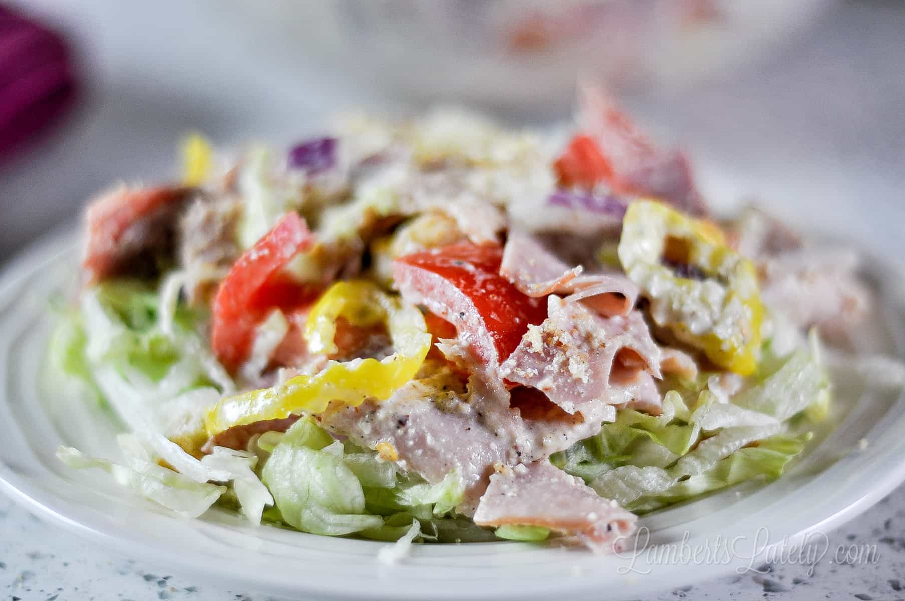 plate of hoagie salad.