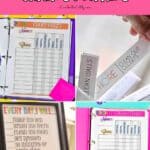Colorful printable chore charts for kids with spaces for names and chores.