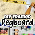 Large craft room pegboard with tools and supplies for DIY projects.