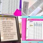 Colorful printable chore chart for kids with task list and motivational quotes.