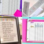 Colorful printable chore chart for kids with daily tasks and rewards.