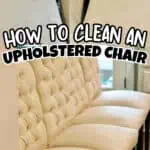 Upholstered chairs with cleaning tips for maintenance and care.