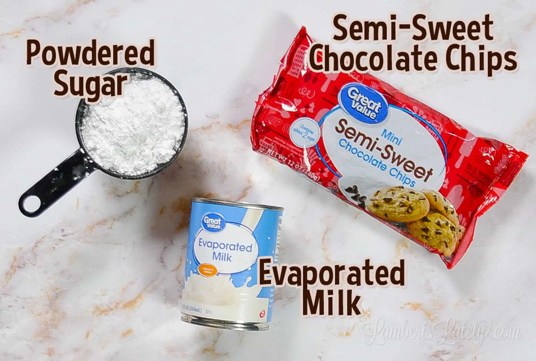 ingredients for chocolate dip.