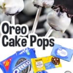 oreo cake pops, with ingredients.