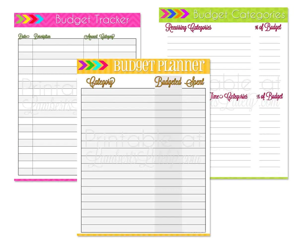 three bright budget printables.