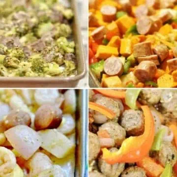 collage of sheet pan meals.