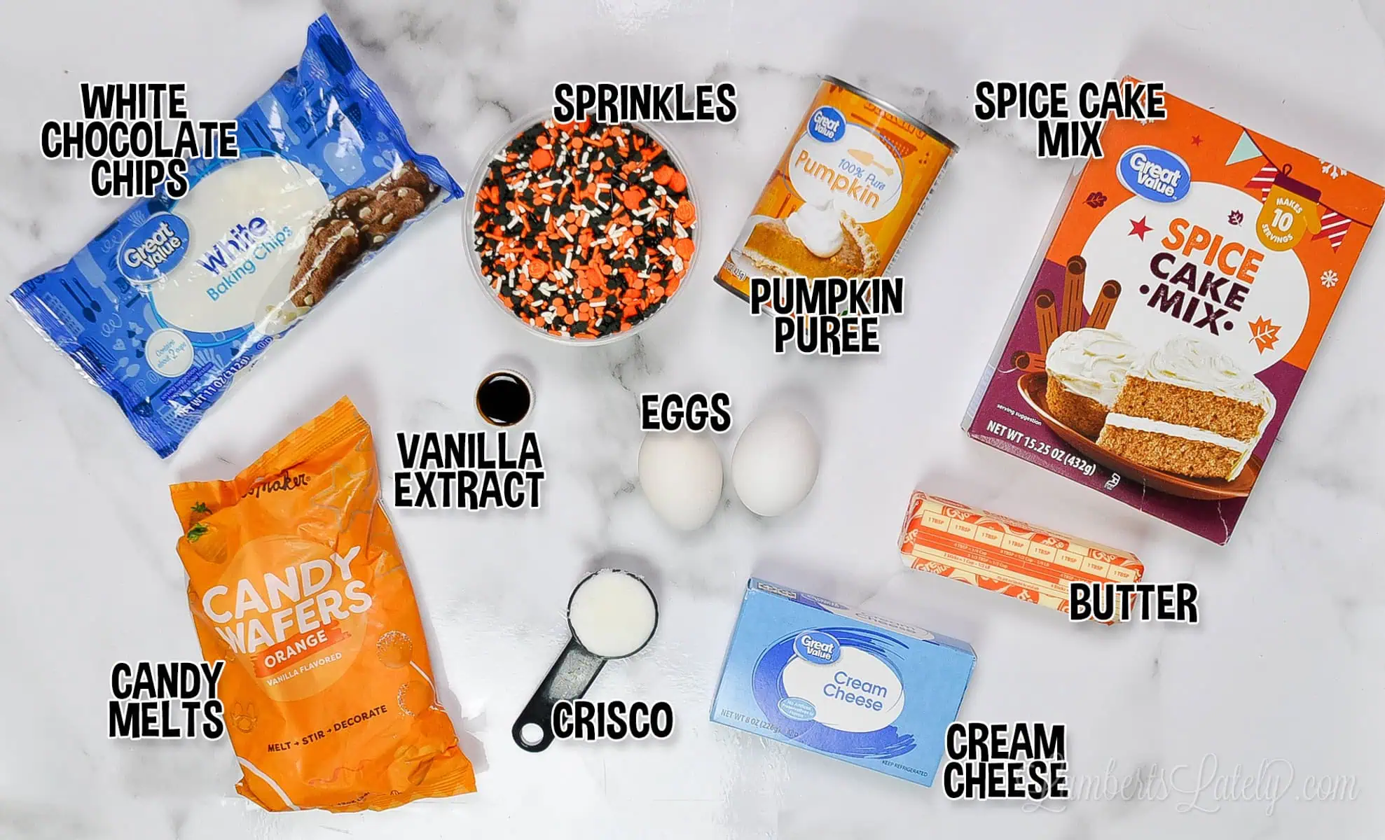 ingredients for pumpkin cake pops.