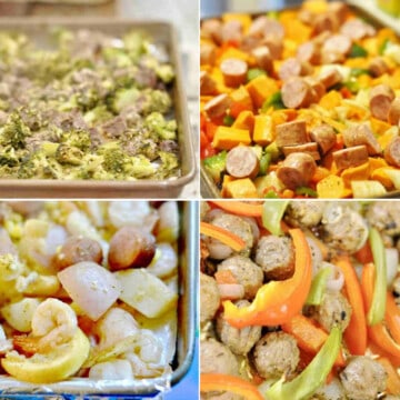 collage of sheet pan meals.