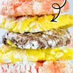 Stack of colorful crinkle cookies made with Cool Whip and cake mix.