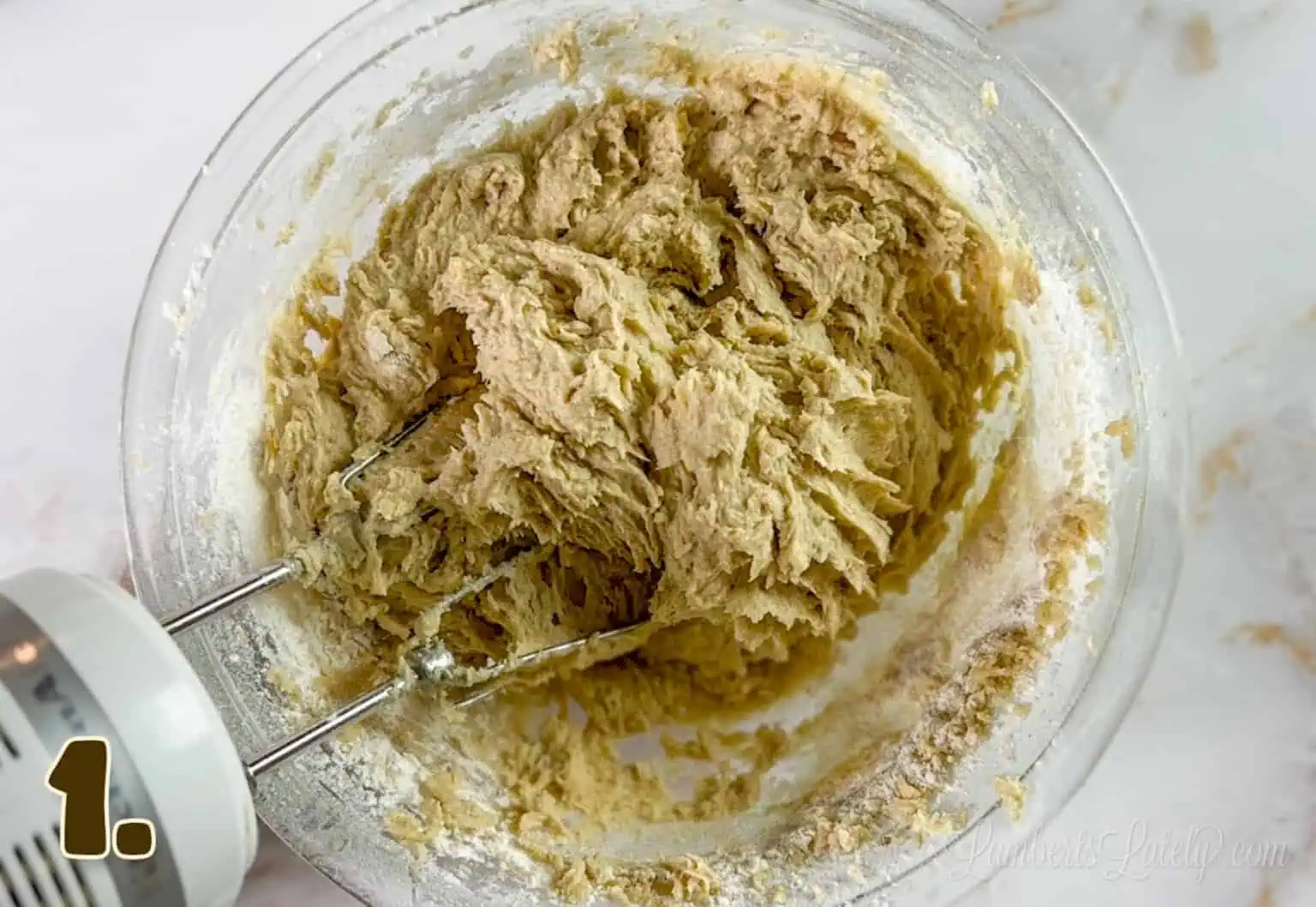 banana bread cookie dough in a bowl.