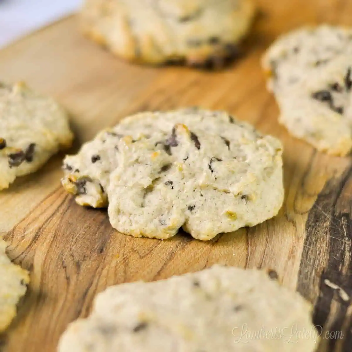 banana bread cookies on a cutting board.