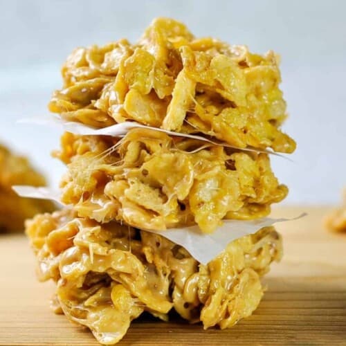 fluffernutter cookies stacked on a cutting board.