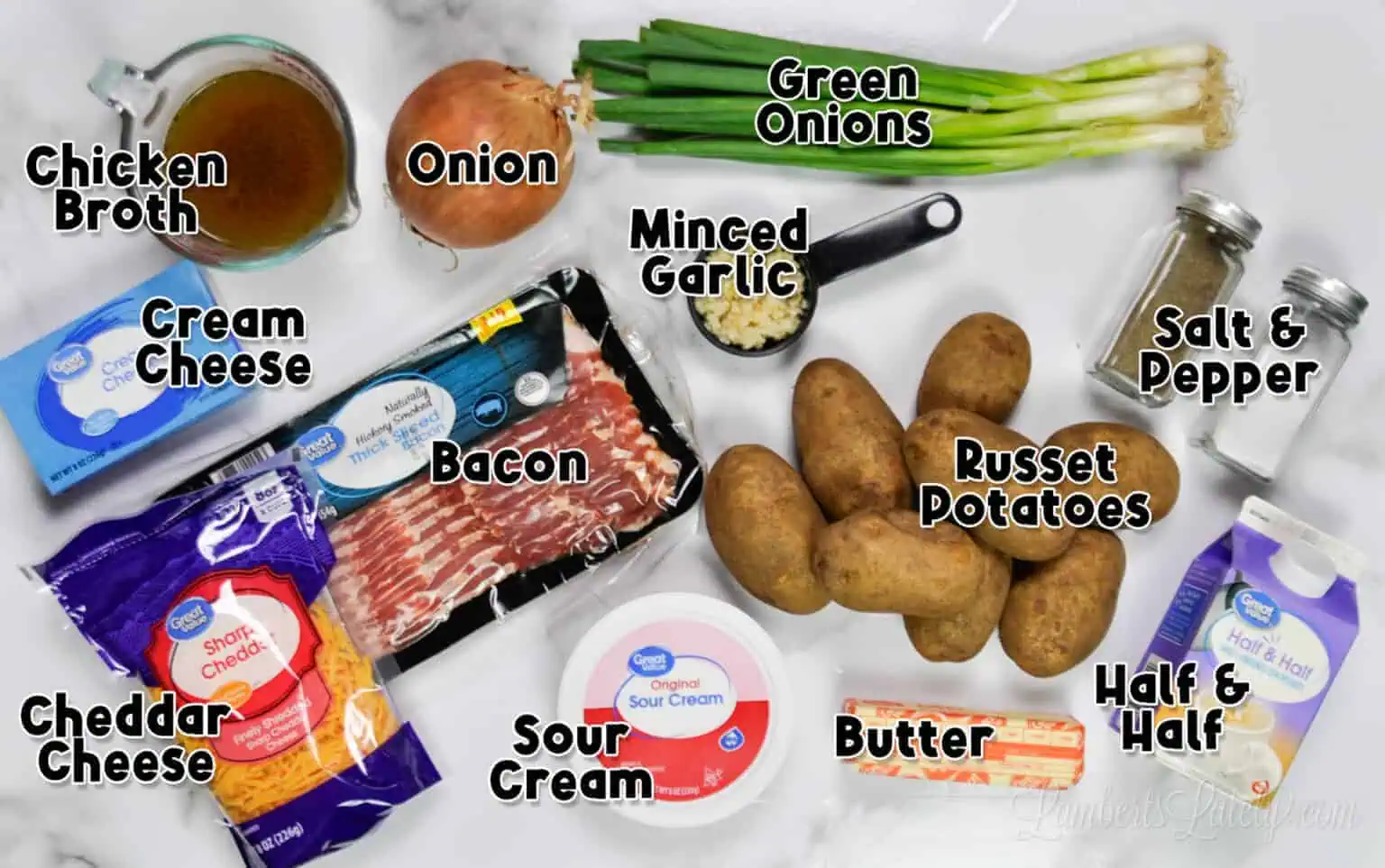 ingredients for instant pot potato soup.