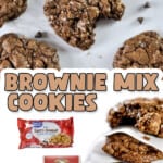 brownie mix cookies, with pictures of ingredients.