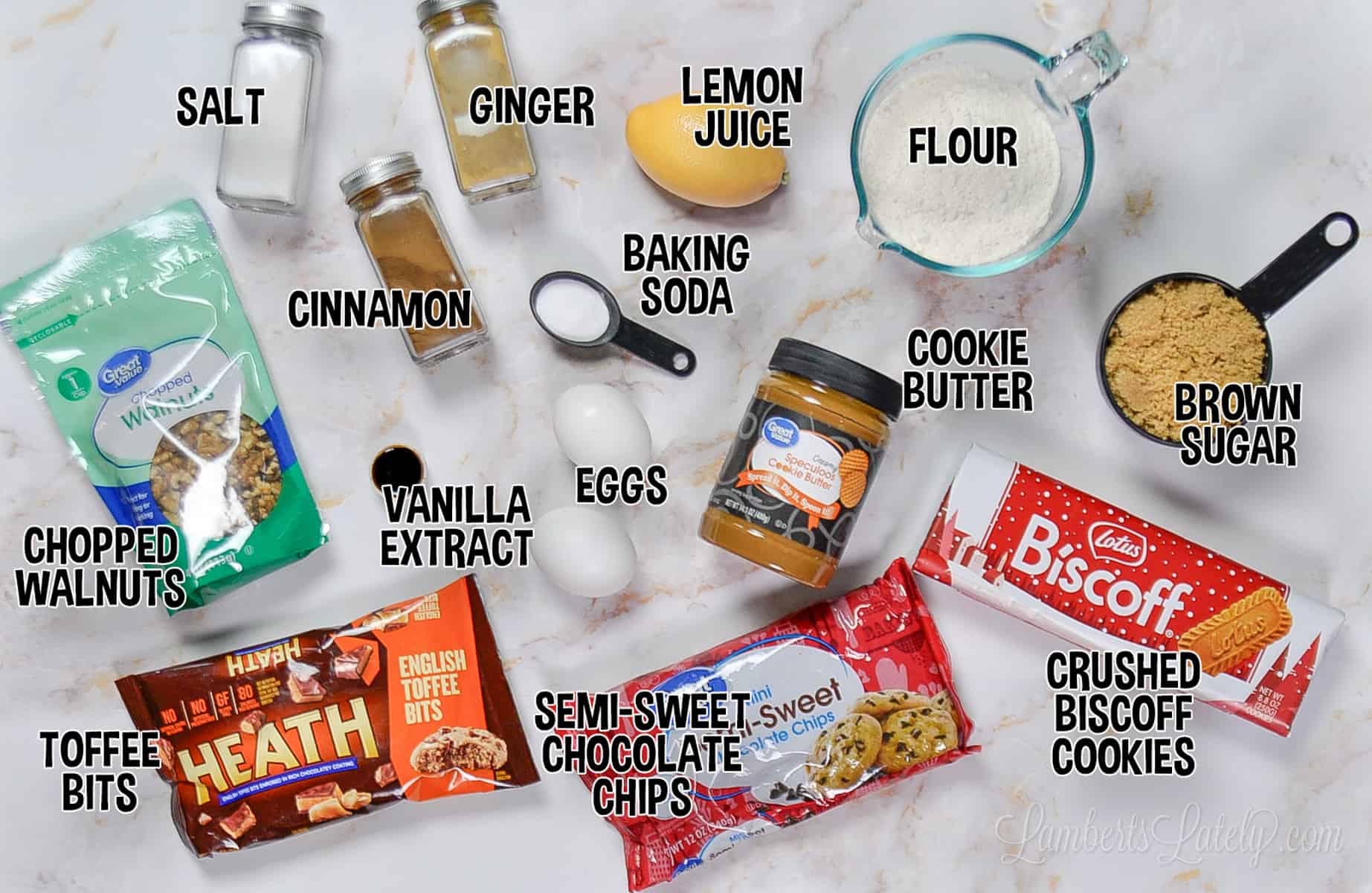 ingredients for cookie butter cookies.