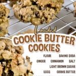 loaded cookie butter cookies, with ingredient list.