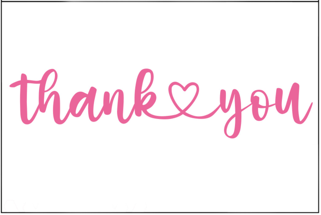 thank you note - script thank you with heart.