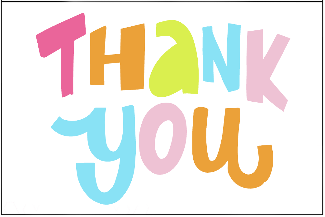 thank you note - colorful multi-color template.
