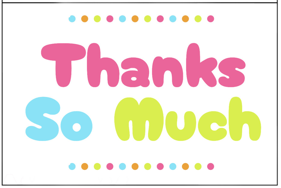 thanks so much card with colorful dots.