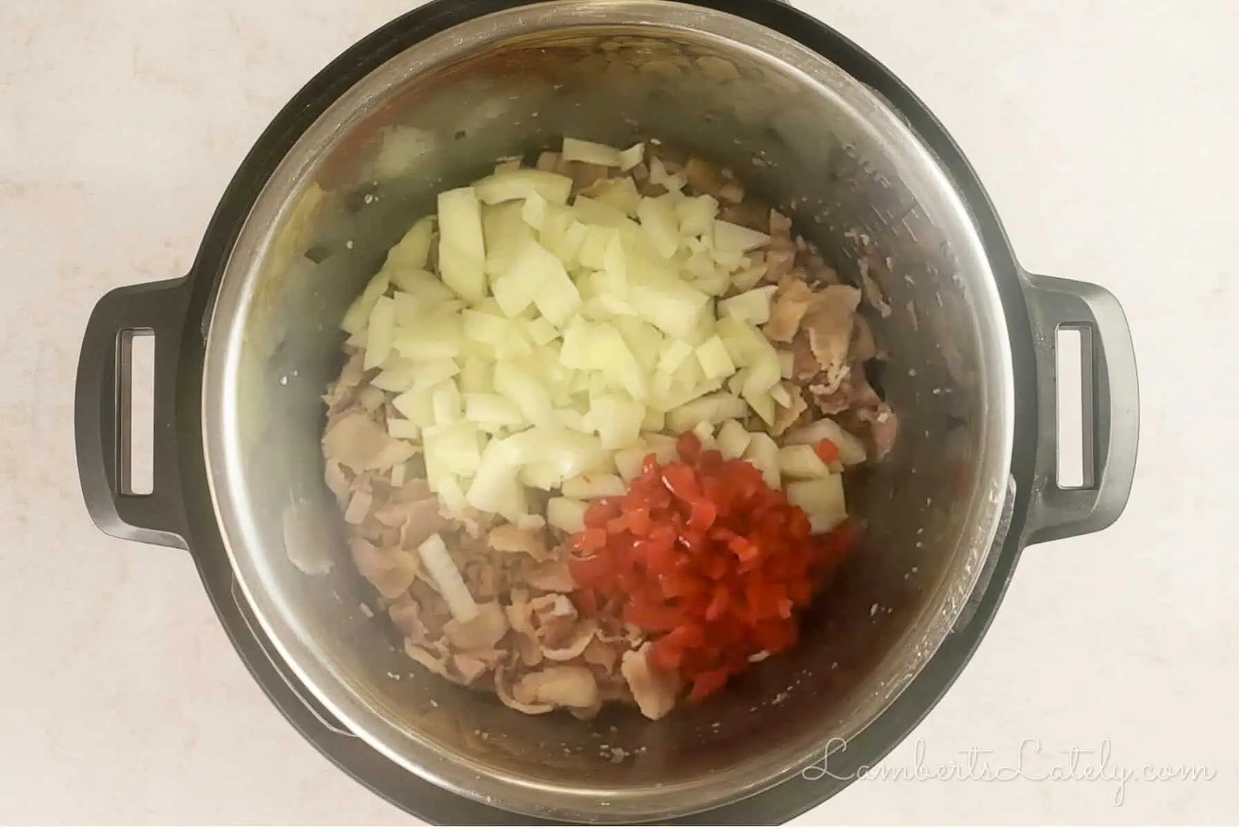 added onion, pimento to the instant pot.