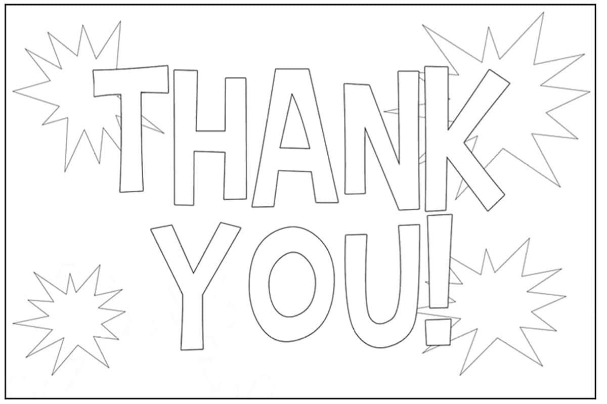 fireworks thank you coloring card.