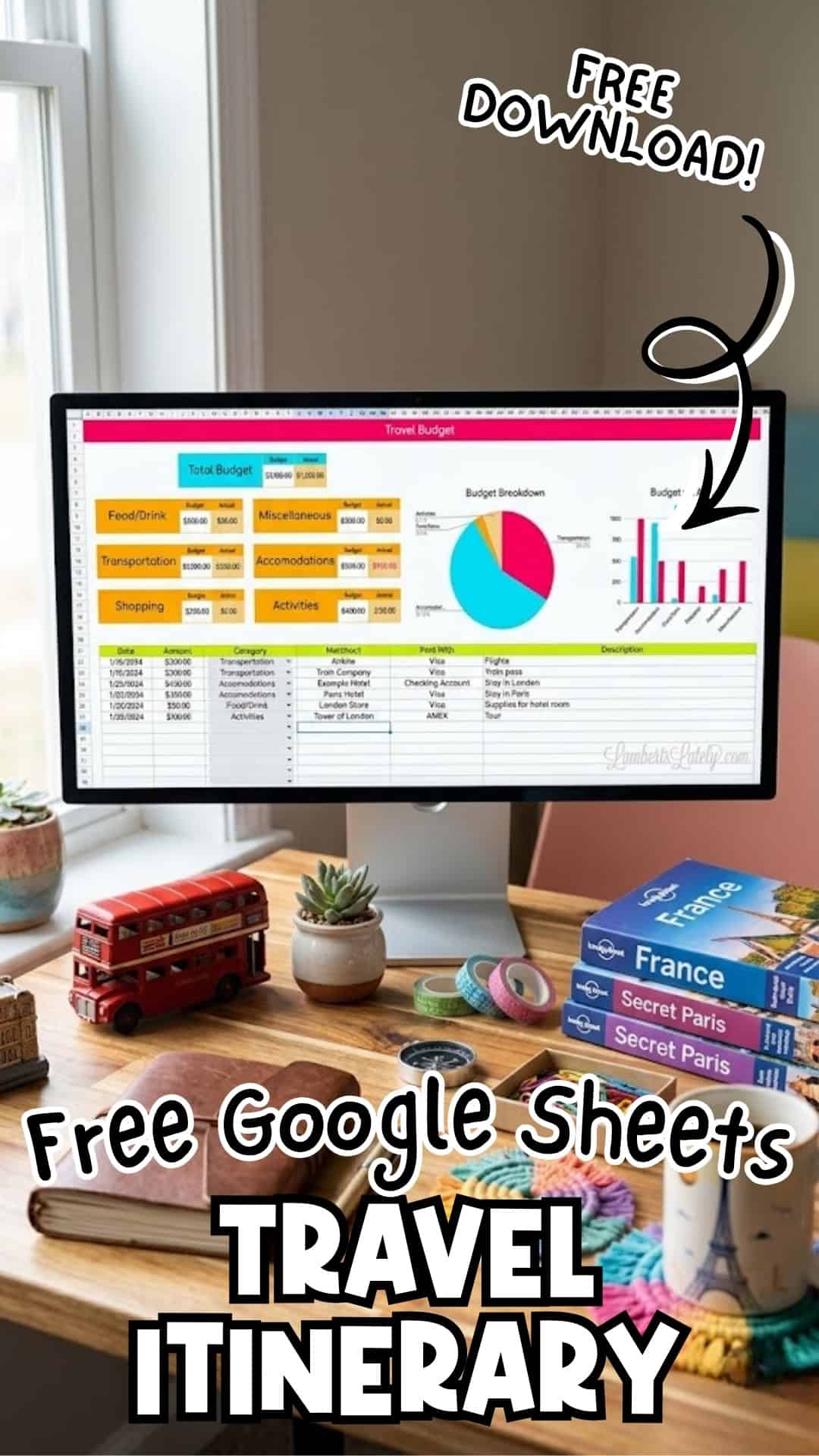 Free Travel Itinerary Template for Google Sheets | LL Home