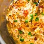 Loaded with bacon, cheddar, and ranch in a creamy Instant Pot crack chicken.