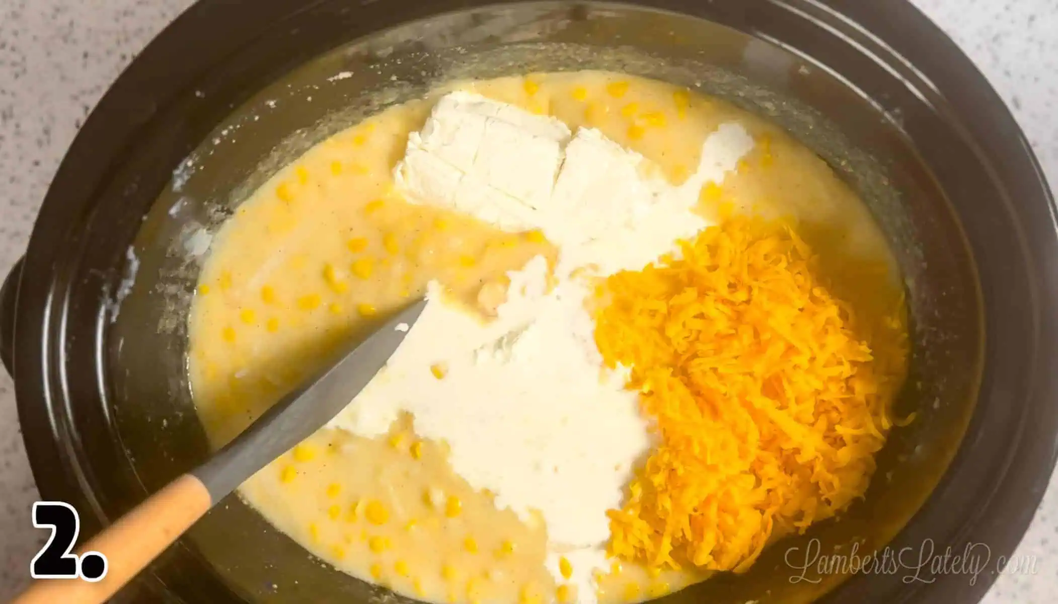 added cheese, cream cheese, and heavy cream to corn chowder.