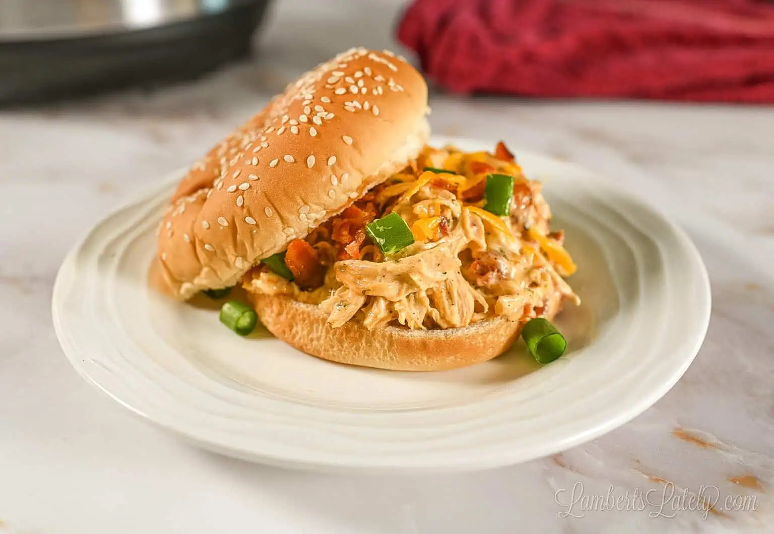 crack chicken on a hamburger bun.