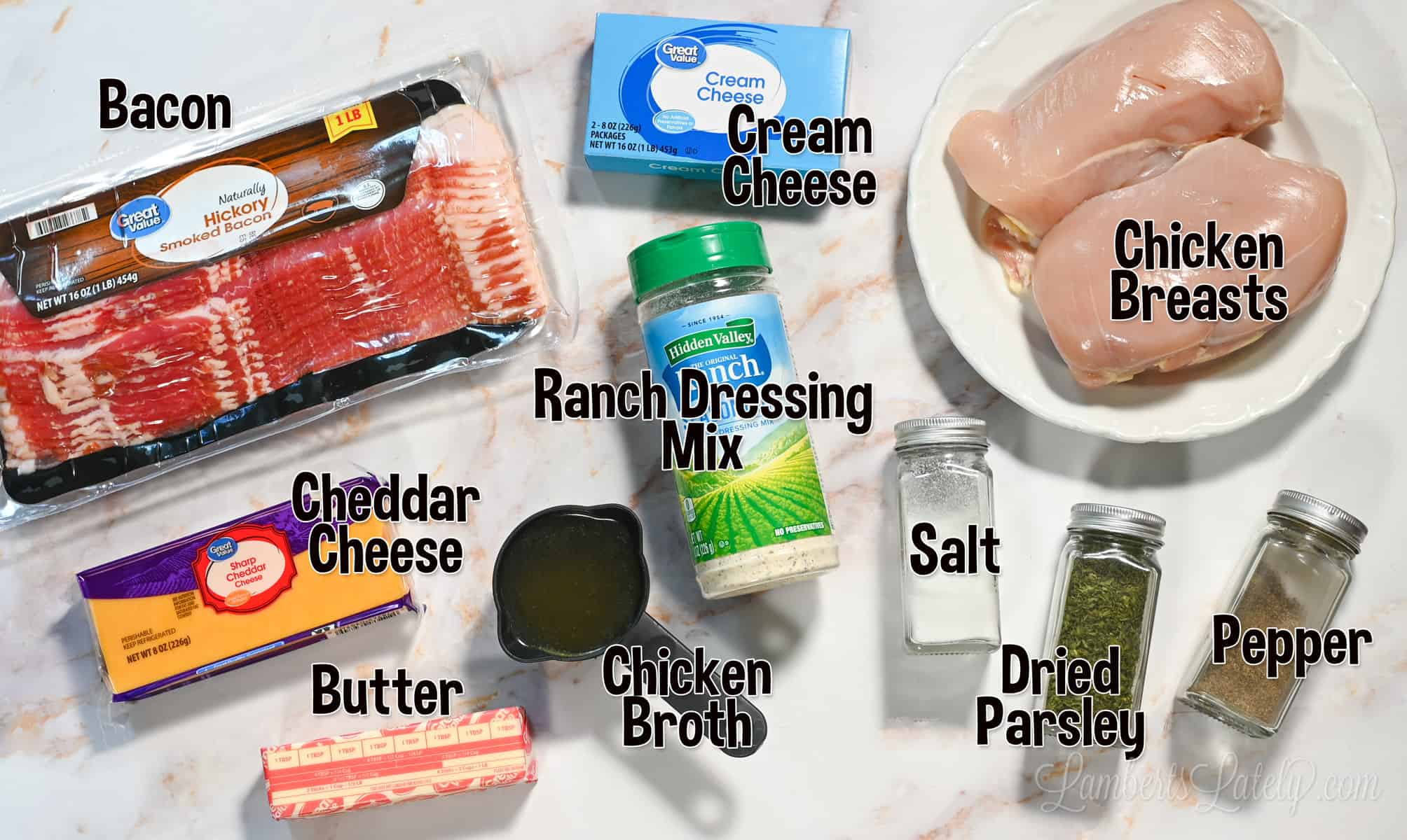 ingredients for instant pot crack chicken.