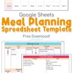 google sheets meal planning spreadsheet template.