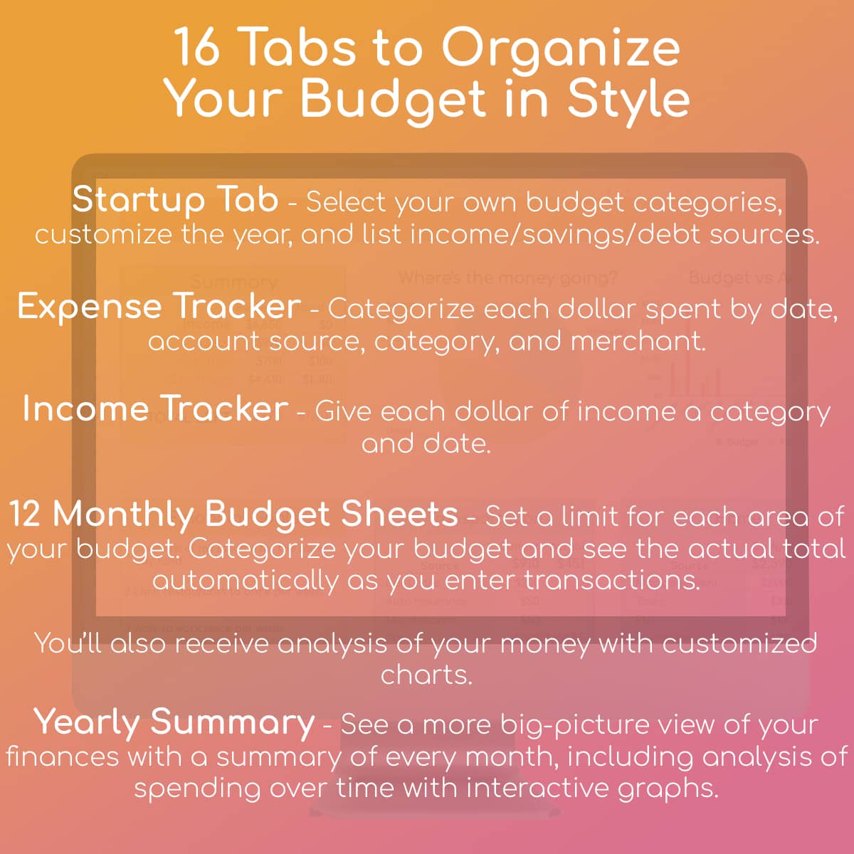 Budgeting Spreadsheets - Google Sheets Template - Image 2