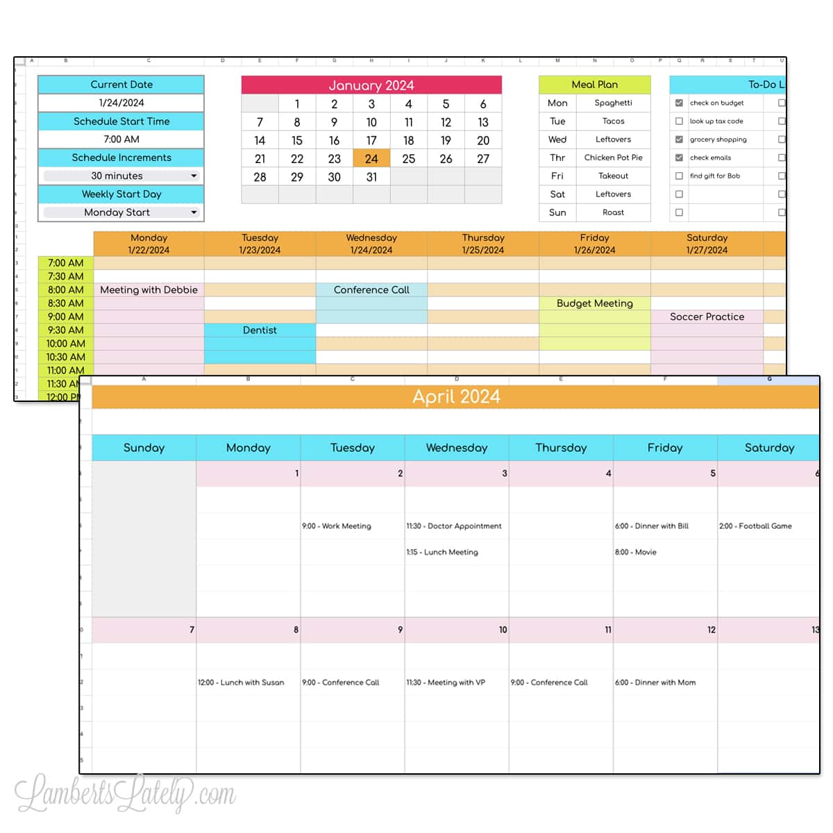 Free Google Sheets Weekly Schedule Template & Calendars