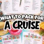 Family cruise packing list printable with colorful design and travel essentials.