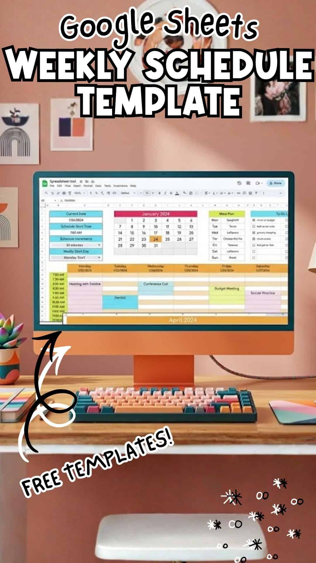 Scroll Schedule Google Sheets Schedule Template & Weekly/Monthly Calendars | LL Home