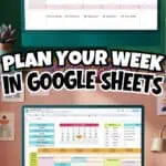 Google Sheets schedule template with weekly and monthly calendar views for planning.