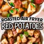 Crispy roasted air fryer red potatoes with herbs and seasoning.