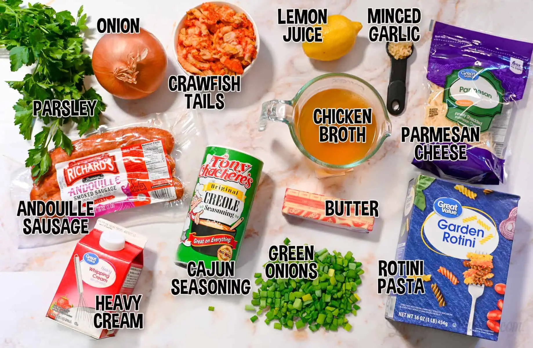 ingredients for crawfish monica.